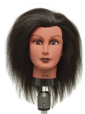 Celebrity “Yolanda” Professional Styling Mannequin Head with Black Textured Hair